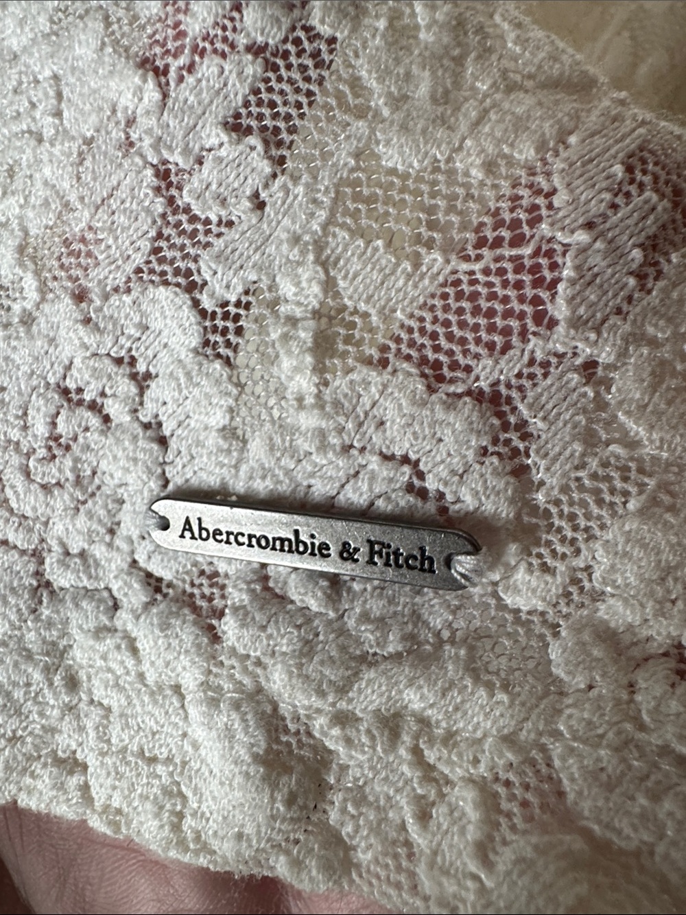 Vintage Abercrombie & Fitch White Lace Fit & Flare Mini Dress XS Y2K - Picture 5 of 10